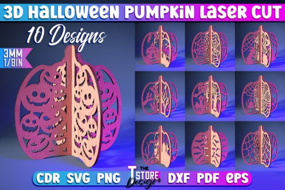 3D Halloween Pumpkin Laser Cut SVG: Autumn Amp