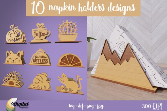 3D Napkin Holders Laser Cut Bundle for Stands and Commercial Design