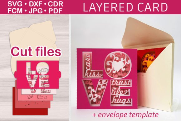 3D Tunnel Layered Card with Envelope SVG