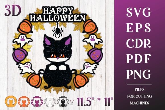 Black Cat Halloween Door Sign 3D: A Publisher’s Take on 3D SVG and Shapes