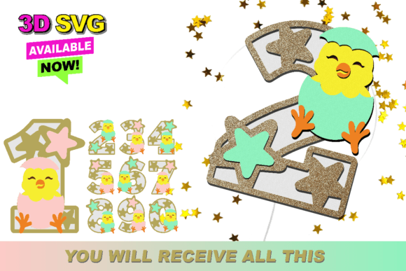 Cute Little Chick Numbers 3D SVG Review