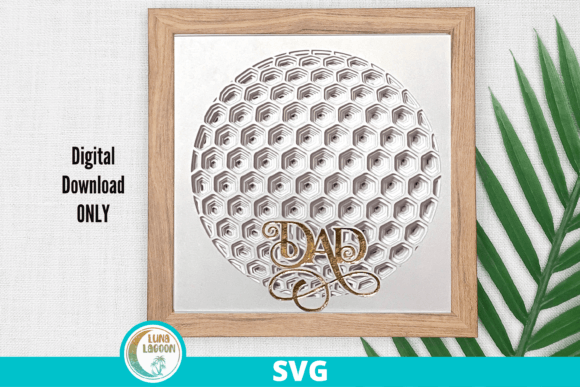 Dad Golf Ball 3D Svg: Shadow Boxes & Cuts