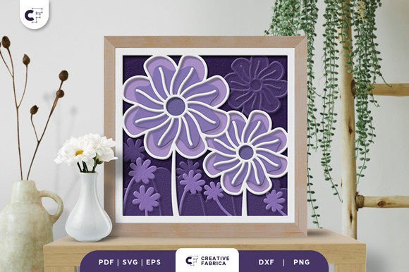 Flower Garden 3D Layered Paper Cut SVG