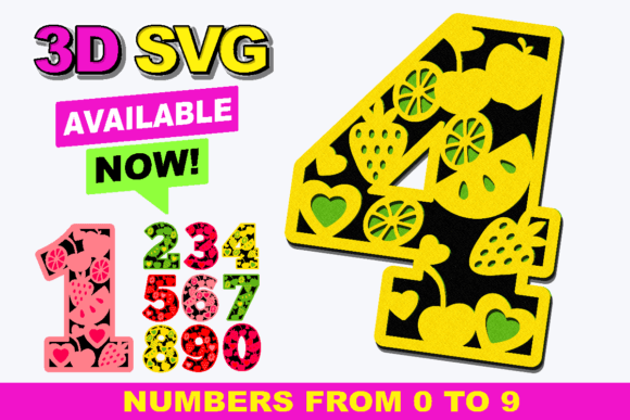 Fruit 3D SVG for Laser Cutting and Birthday Crafts
