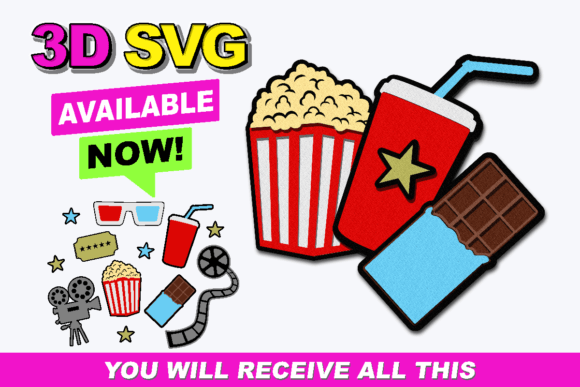 Movie Numbers 3D SVG Graphics for Crafts and Branding