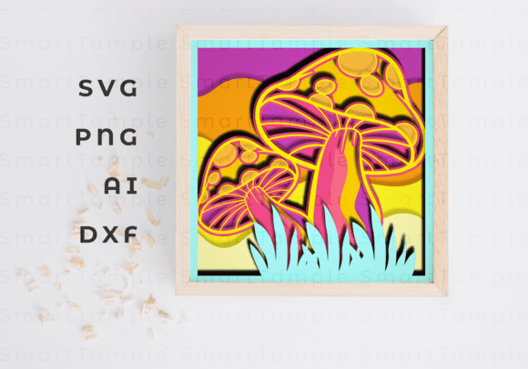 Mushroom Layered Svg, 3d Mushroom Svg