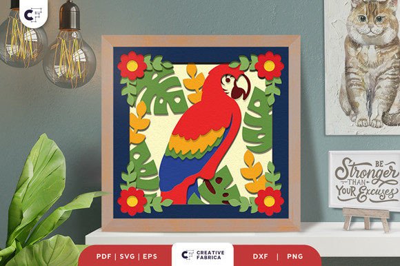 Parrot in Tropical Forest 3D Paper Cut: A 3D SVG Review for Digital Sellers