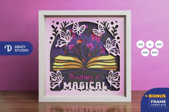 Reading is Magical 3D Shadow Box: A 3D SVG Review for Editorial Design
