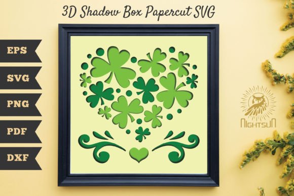 St Patricks Day Shamrock 3D Shadow Box 2: A 3D SVG Review for Shadow Boxes