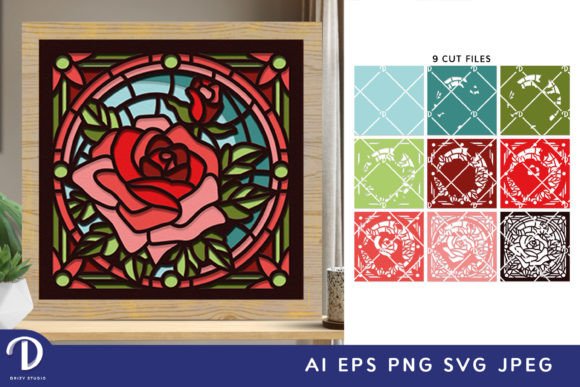 Stained Glass Roses 3D Shadow Box SVG Review