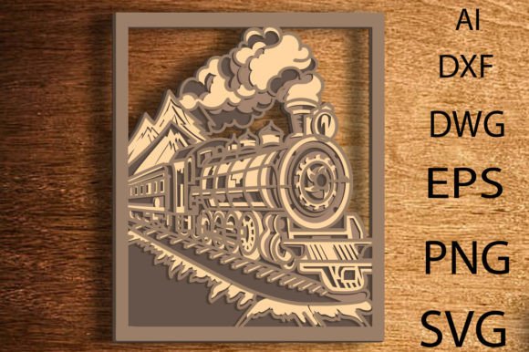 Train Multilayer SVG Train Cut File 3D