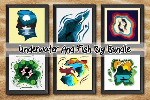 Underwater and Fish Big Bundle 3d SVG